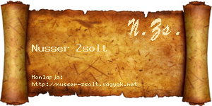 Nusser Zsolt névjegykártya